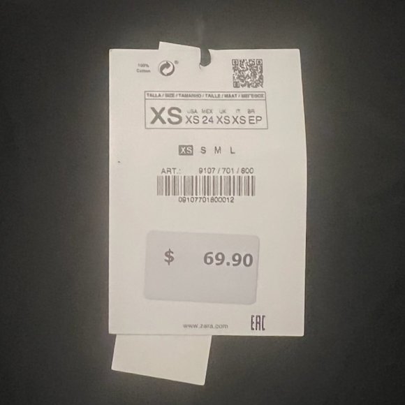 ZARA LONG SLEEVE BLOUSE, SIZE US XS, BLACK - Picture 4 of 5